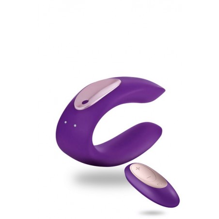 Stimulateur vibromasseur pour couple USB 10 programmes Satisfyer Double Plus Remote - Violet