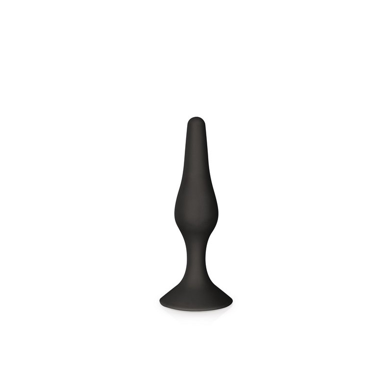 Plug anal ventouse en silicone  noir 12,5 cm