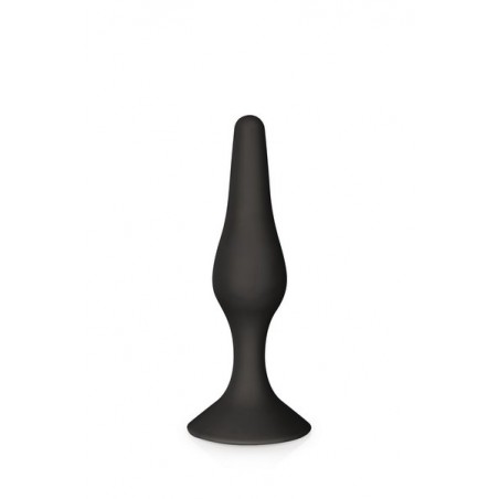 Plug anal ventouse en silicone  noir 12,5 cm