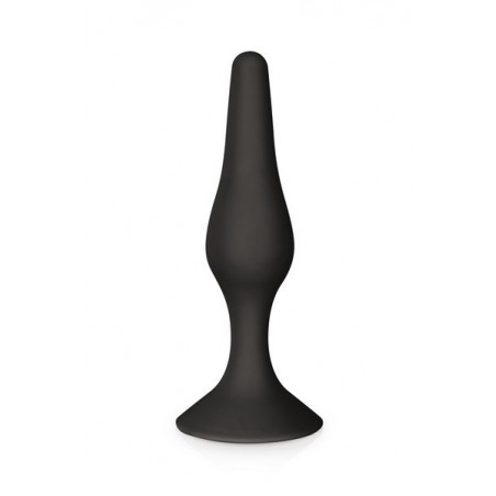 Plug anal ventouse en silicone noir 15 cm