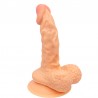 Godemiché ventouse avec testicules - 16 cm