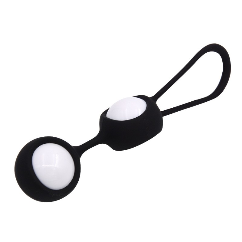 Boules de Geisha   effet vibrant en silicone et ABS noir