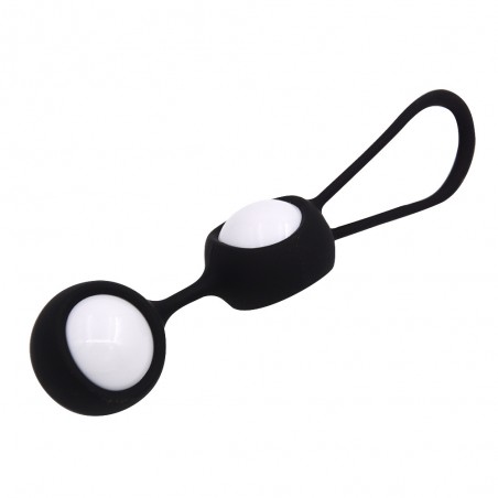 Boules de Geisha   effet vibrant en silicone et ABS noir