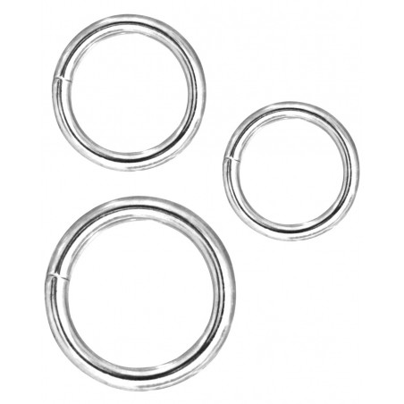 Pack 3 anneaux en métal Ø interne 3,3 mn - 4 mn - 5,3 mn