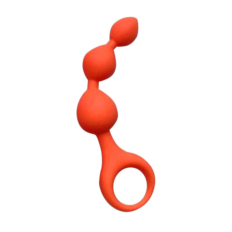 Plug anal chapelet orange silicone
