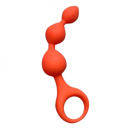 Plug anal chapelet orange silicone