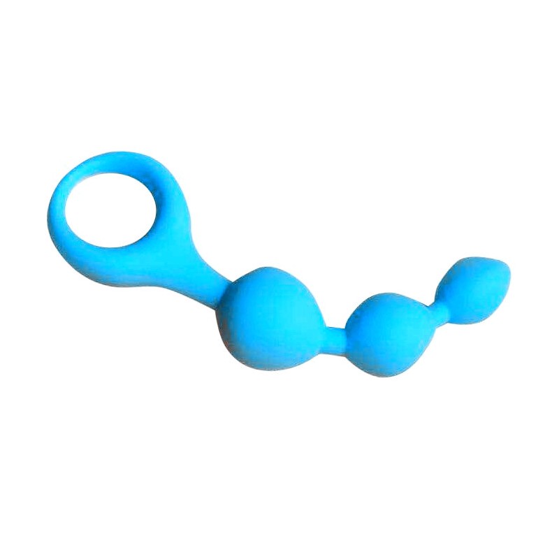 Plug anal chapelet turquoise silicone