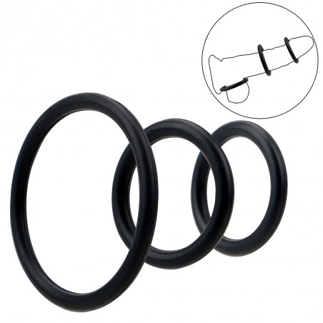 3 anneaux péniens noir