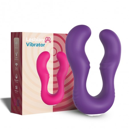 Vibromasseur Violet en forme de U double tête stimulateur point G . USB