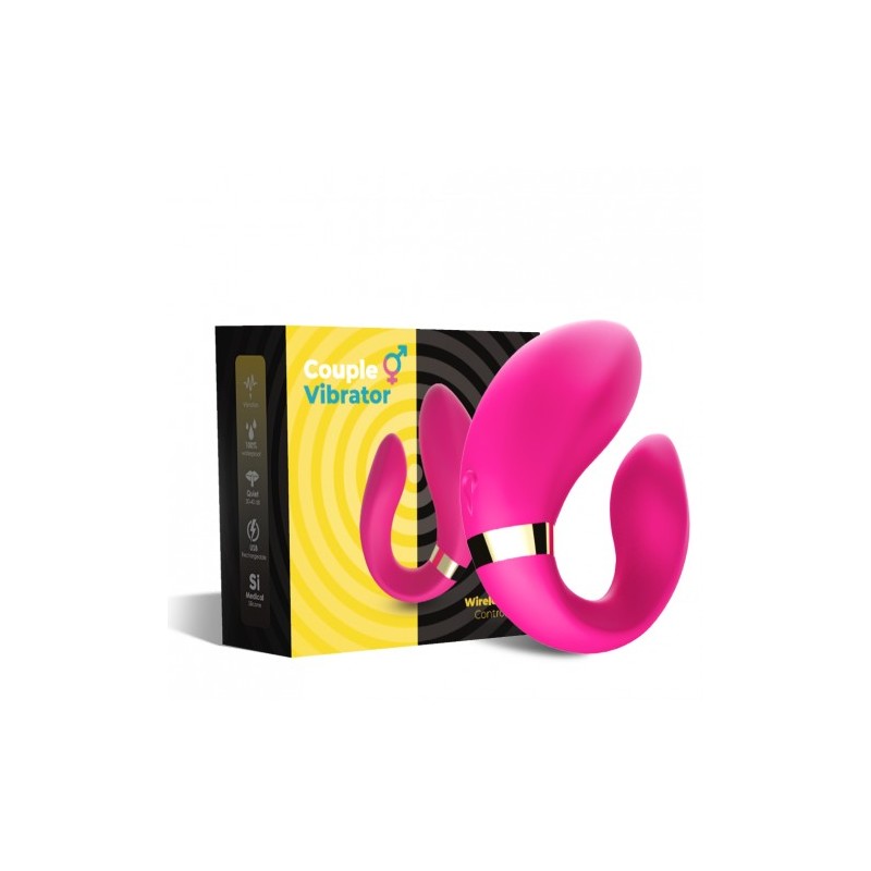 Vibromasseur forme U Rose pour couple avec double moteurs ; USB