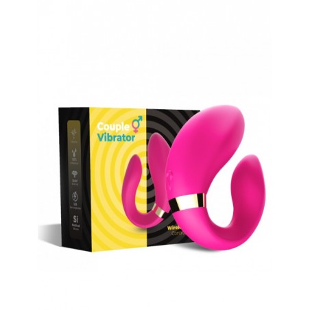 Vibromasseur forme U Rose pour couple avec double moteurs ; USB