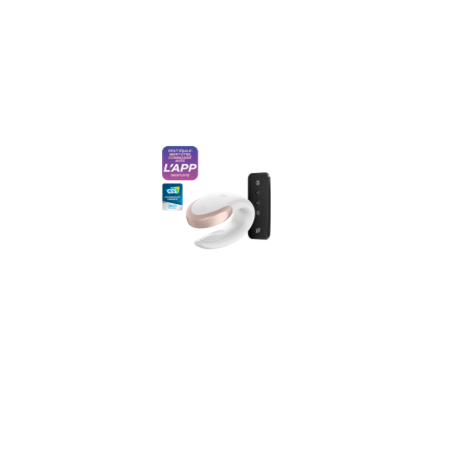 Stimulateur vibromasseur blanc de couple SATISFYER Double Love avec télécommande - USB
