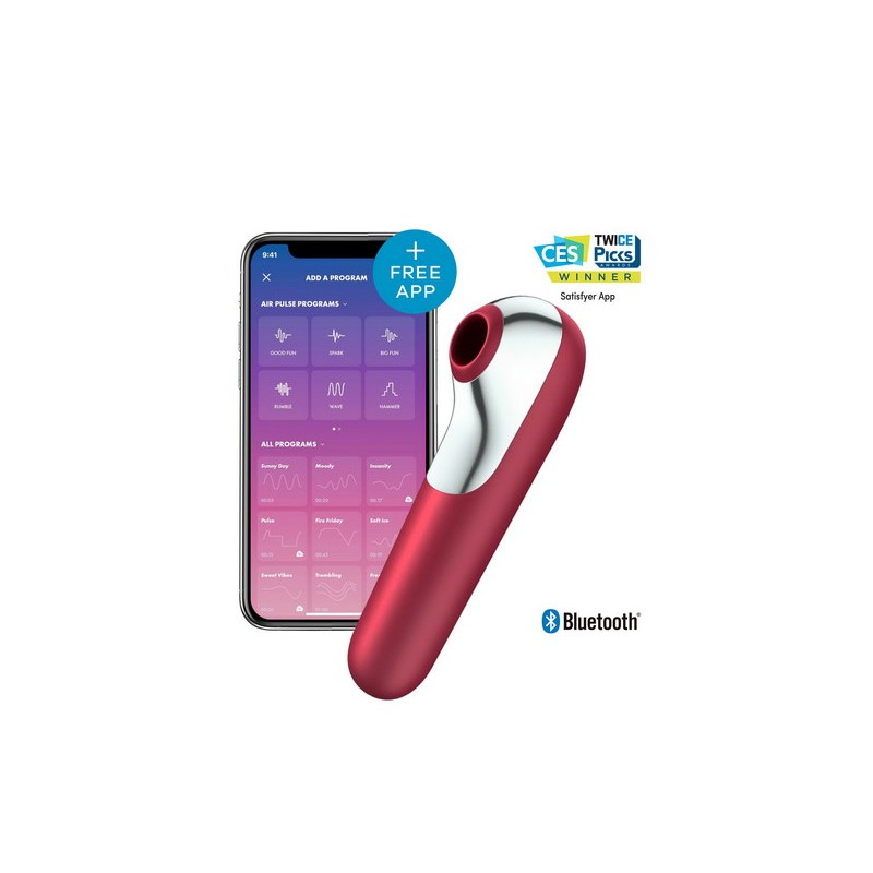 Vibromasseur stimulateur connecté USB 11 programmes rouge Dual Love Satisfyer