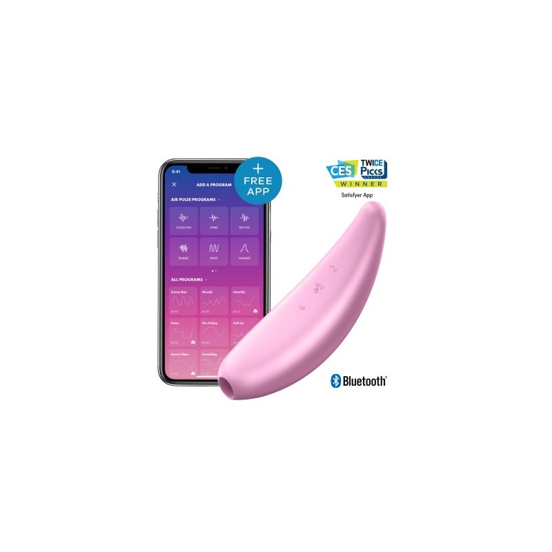 Stimulateur rose connecté USB 11 programmes Curvy 3+ Satisfyer