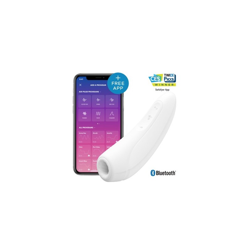 Stimulateur blanc connecté USB 11 programmes Curvy 1+ Satisfyer
