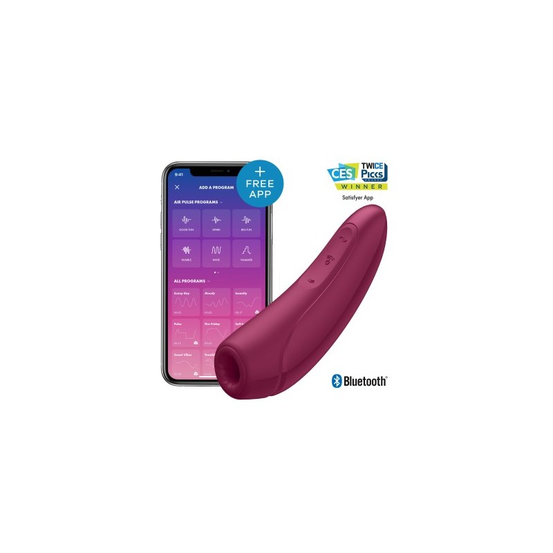 Stimulateur bordeaux connecté USB 11 programmes Curvy 1+ Satisfyer