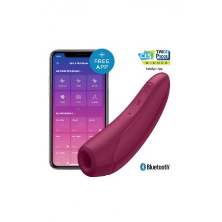 Stimulateur bordeaux connecté USB 11 programmes Curvy 1+ Satisfyer