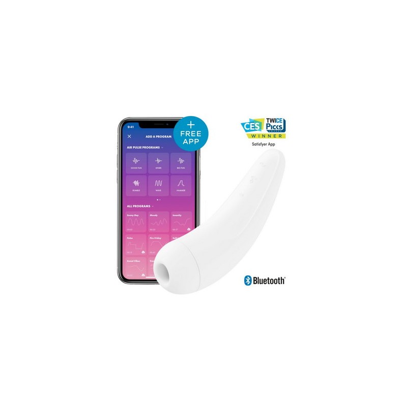 Stimulateur blanc connecté USB 11 programmes Curvy 2+ Satisfyer