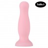 Plug anal ventouse en silicone, rose, 10,5 cm de long