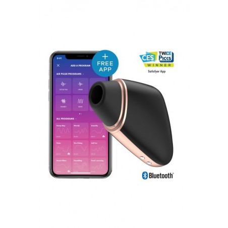 Stimulateur noir connecté USB 11  programmes Love Triangle Satisfyer