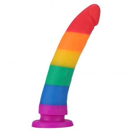 Gode ventouse en silicone, arc en ciel 22cm