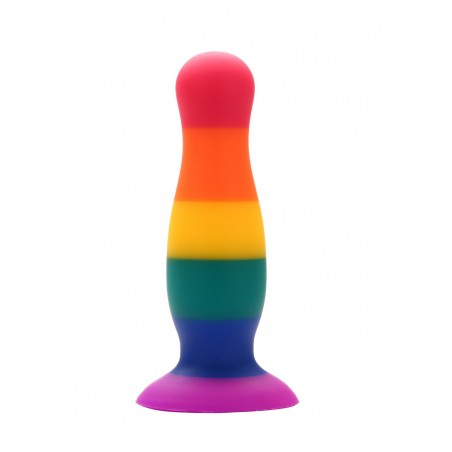 Plug anal ventouse en silicone, arc en ciel, 10,5 cm de long