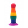 Plug anal ventouse en silicone, arc en ciel, 10,5 cm de long