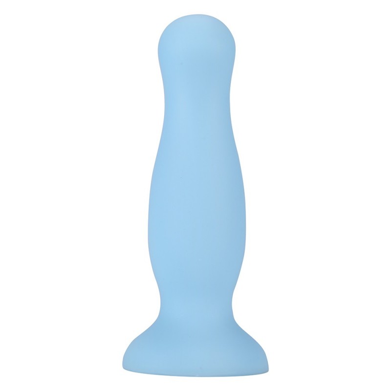 Plug anal ventouse en silicone, bleu,12,5 cm de long