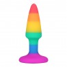 Plug anal ventouse en silicon, arc en ciel, 9,1 cm de long